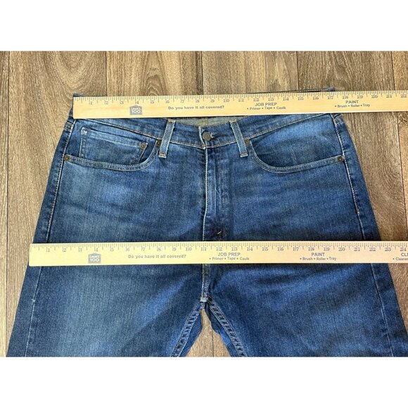 Levis 505 Jeans Men 34X30 Straight Leg Blue Denim Stretch Regular Fit READ!! - Picture 3 of 10